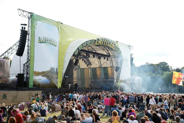 A general view of the main stage on day 3 of the Latitude Festival held in Henham Park, Southwold on July 18, 2009 in Southwold, England.
