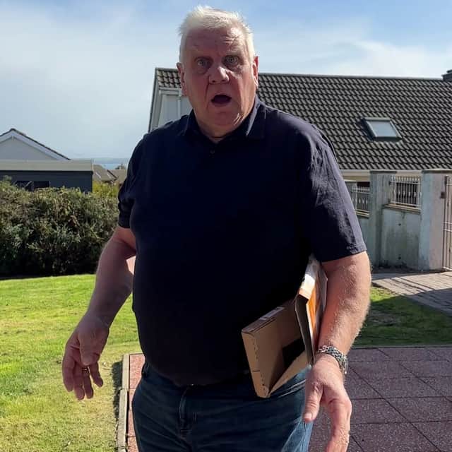 Dad Douglas Taylor's shocked reaction.