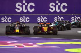 Verstappen ran off the track to pass Piastri at the first corner in Jeddah