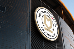 New MK Dons badge at Stadium MK