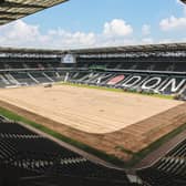 The playing surface at Stadium MK is being relaid this summer