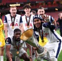 Kevin Danso celebrates with Djed Spence