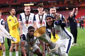 Kevin Danso celebrates with Djed Spence