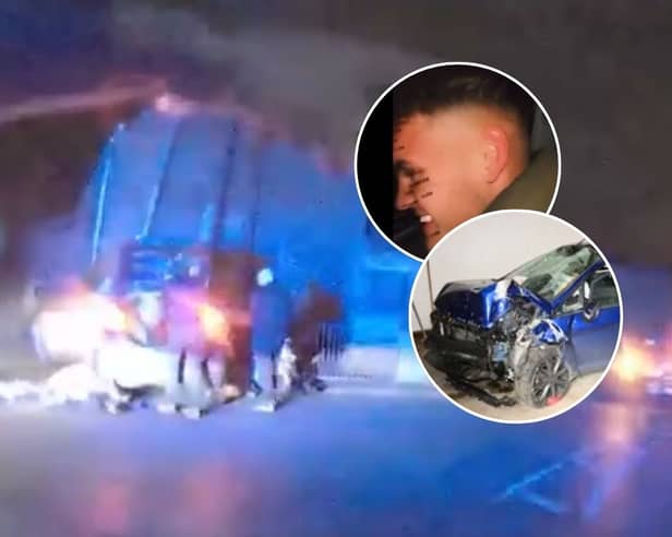 Drink driver crashes into wall and leaves injured passengers behind
