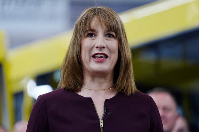 Chancellor of the Exchequer Rachel Reeves delivers a speech during a visit to Mellor Bus in Rochdale on June 4, 2025, to announce investments in regional transport (Photo: PETER BYRNE/POOL/AFP via Getty Images)
