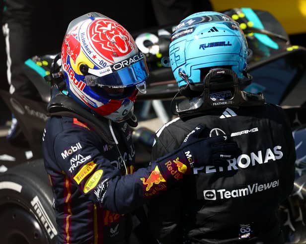 Max Verstappen and George Russell