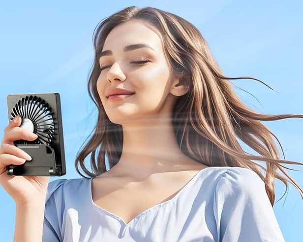 For just £6.99 you can get an ultra-compact folding fan with a 4,000rpm cooling speed