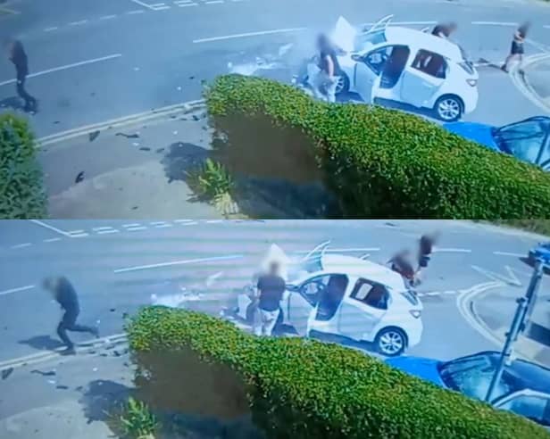 This video shows that as Melanie was trapped due to Kelsall crushing her driver’s side door - with the smell of petrol eminating from her totalled vehicle - Kelsall does not even glance in her direction