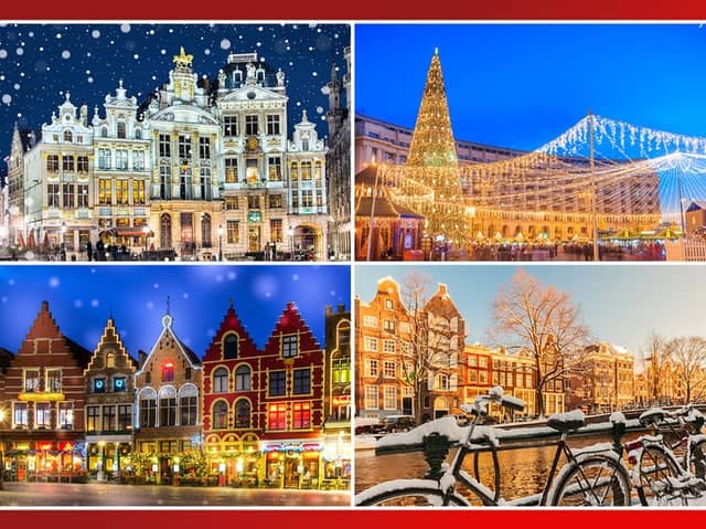 Some of the magical destinations you could end up visiting with this Christmas Market Mystery Holiday™, from snow-dusted cities to twinkling festive squares.
