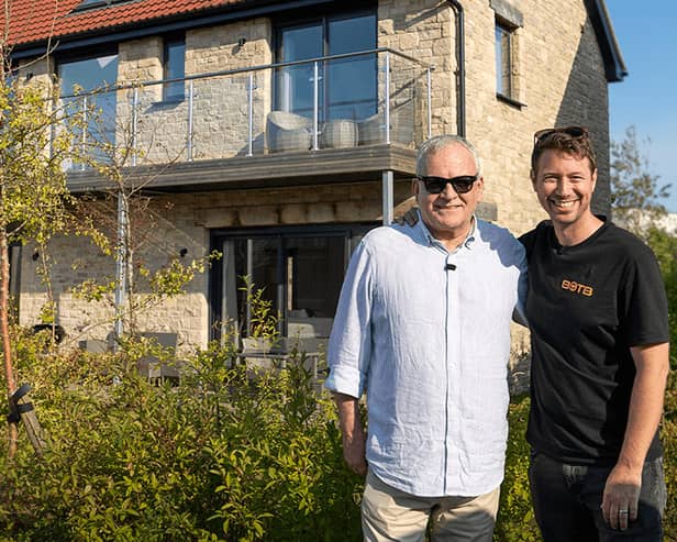 William Tombe pictured at his new house with BOTB presenter Christian Williams