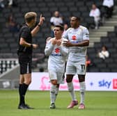 It was a frustrating day for the MK Dons front line against Oldham Athletic