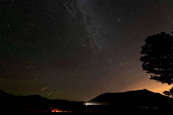 A composite photo of 15 Perseid meteors seen over the US back in 2018