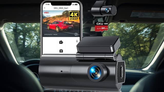The GKU twin-channel dashcam is 35% cheaper at the moment - and it even comes with a free SD card