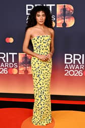 Olivia Dean wore a floral dress at The Brit Awards 2026.