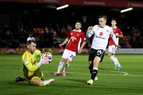 Joe Tomlinson was denied when Dons last went to the Peninsula Stadium last season