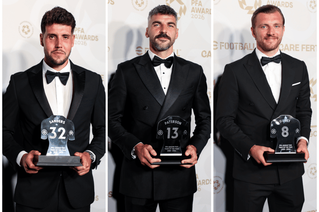 Jack Sanders, Callum Paterson and Alex Gilbey at the PFA Awards