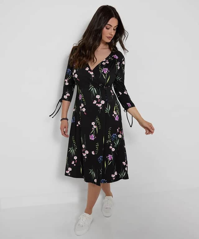Joe Browns' Falling Florals V-Neck Jersey Dress