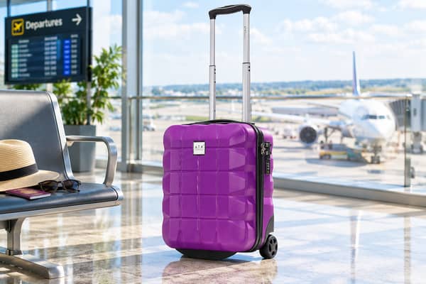 The ATX 40x30x20cm purple cabin suitcase is currently available for £28.04.