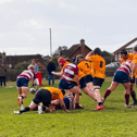 Bletchley’s Jack Sharp delivering from the base