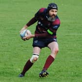 Bletchley scrum half Kelvin Rudkin feeding the backs