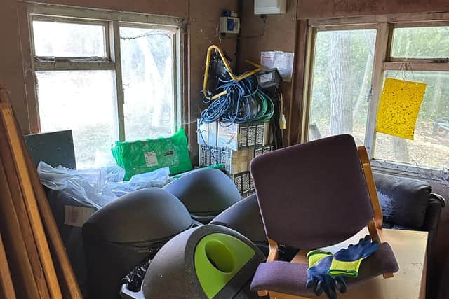 The storeroom full of junk before the big tidy up