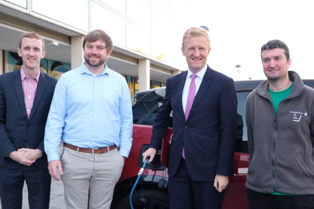 Minister for the Cabinet Office, Oliver Dowden, travelled to Milton Keynes in an electric car to praise the city's "impressive facilities for electric car owners"