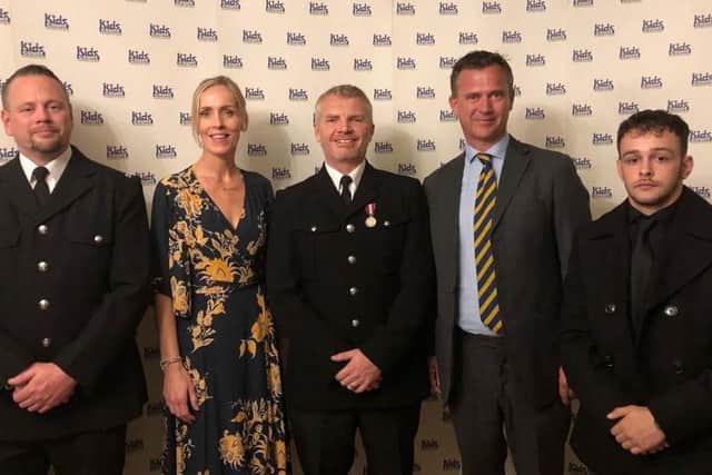 From left: PC Steve Prestige, Germaine Newnham from New Bradwell Parish Council, PC Ady Cafe, Mark Lancaster MP and Boxing Clever coach Sammy Greenfield