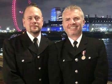 PC Ady Cafe, right, and PC Steve Prestige at the Kids Count Inspiration Award Ceremony in London