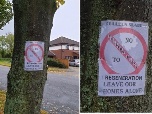 Anti regeneration posters in Fullers Slade