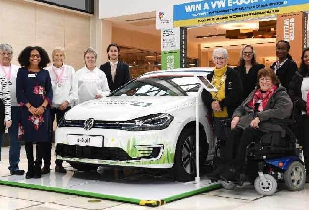 The car is on display at centre:mk