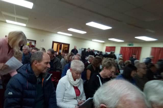 Standing room only at the meeting in Woburn Sands