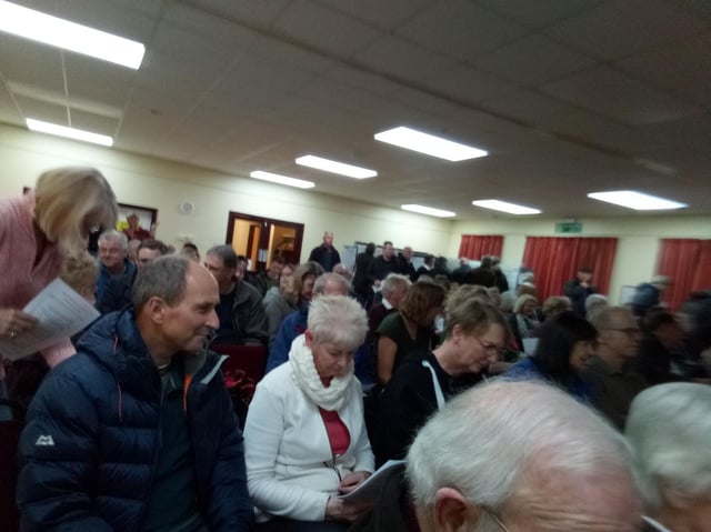 Standing room only at the meeting in Woburn Sands