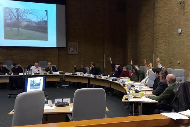 Councillors voting on the plan at Thursday's meeting