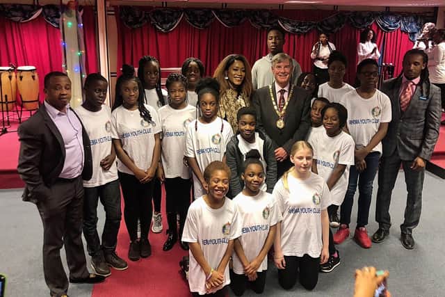 Mayor Sam Crooks with young church members