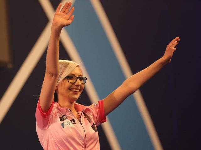 Fallon Sherrock celebrates her win