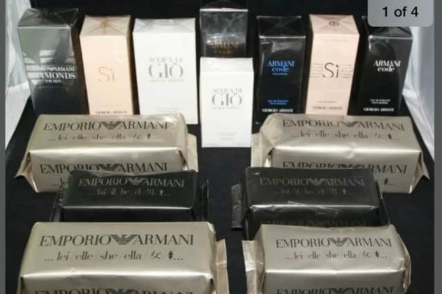 The 14 bottles of Armani fragrance (eBay)