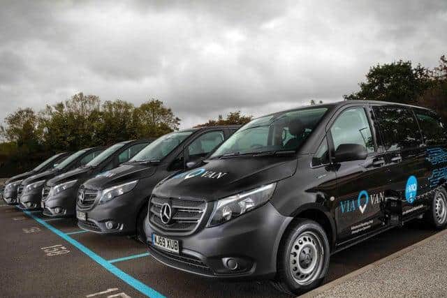 ViaVan's fleet of electric Mercedes Vito eTourers