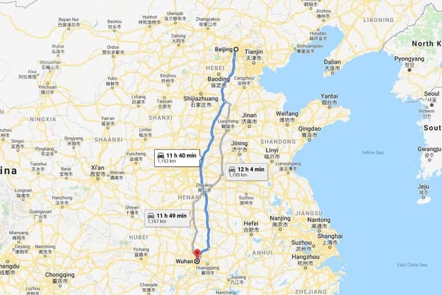 Bejiing is 1200kg away