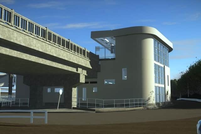 Computer image of proposed new Bletchley station looking north