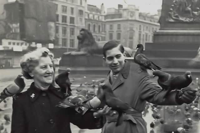 Jeffrey Wright and his mother in Trafalgar Square around the time of his operation