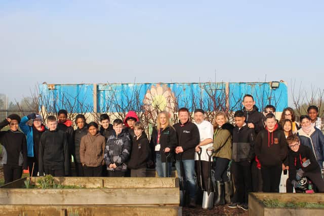 Students at Hazeley Academy planted fruit trees