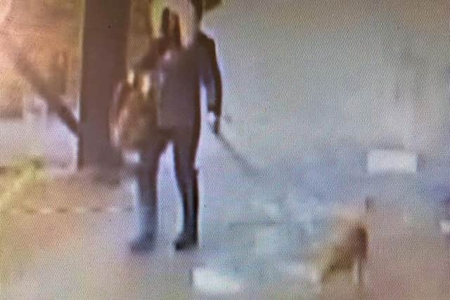 CCTV shows the owner arriving with the dog