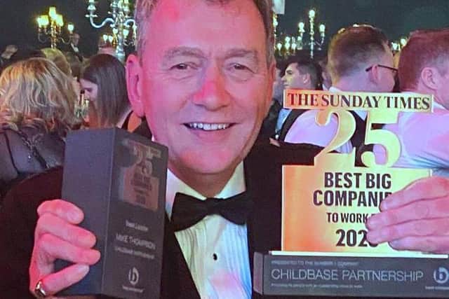 Mike Thompson CBE with the award
