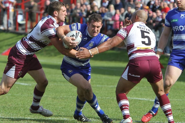 Steve Bannister goes on the attack during Halifax's trip to Batley in 2011.