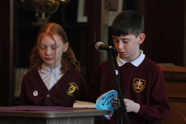 Pupils from Sacred Heart RC Primary School, Leigh, sang and did readings in the ceremony at Leigh Town Hall.