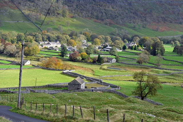 The village of Arncliffe in Littondale, where the back aspects of Skeldale House are filmed, including where the cars are kept.