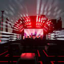 An artist's impression of Utilita Live From The Drive-In concert series stage.