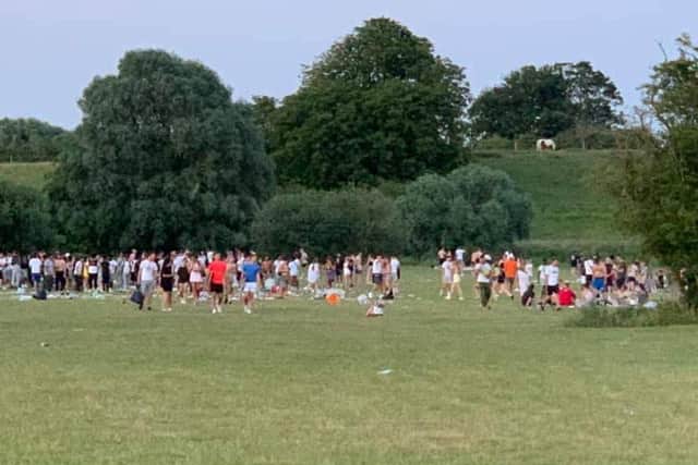 Party-goers at the recreation ground