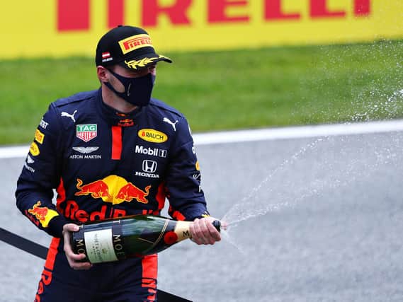 Max Verstappen celebrates third in Austria