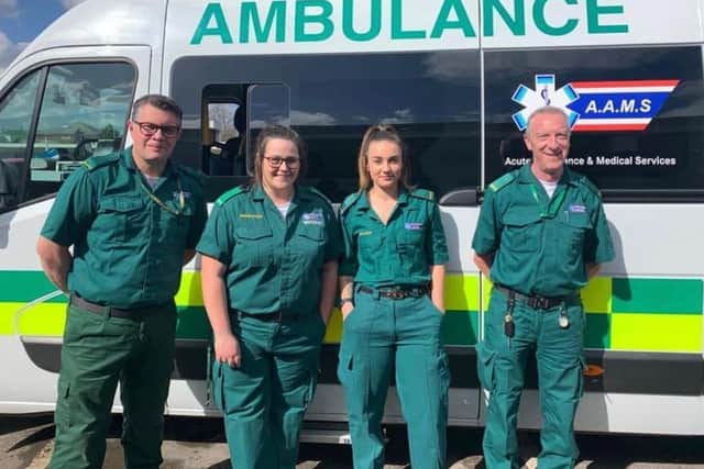 Some of the Acute Ambulance and Medical Services crew